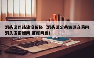 洞头区网站建设价格（洞头区公共资源交易网洞头区招标网 百度网盘）